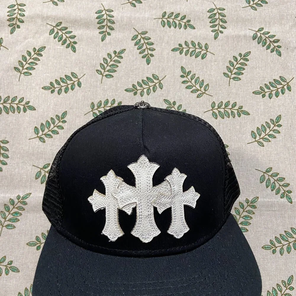 Chrome Hearts White Three Cross Trucker Baseball Cap - Picture 4 of 6